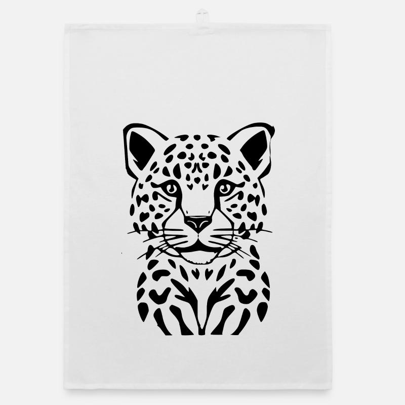 Leopard Black Black Leopard Organic dish towel