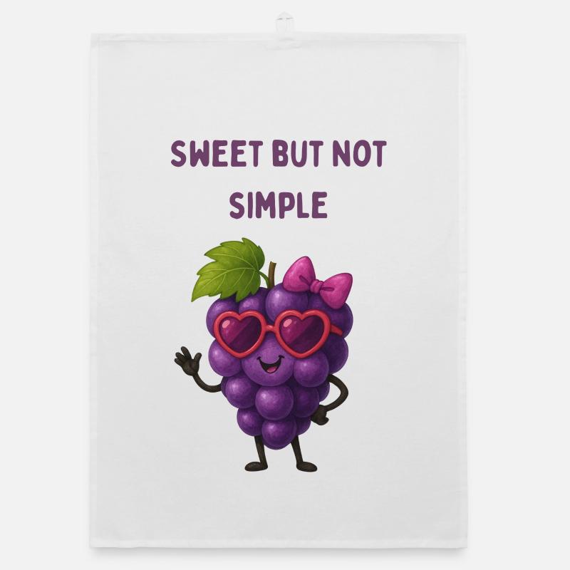 Sweet, but not simple – grape Organic dish towel