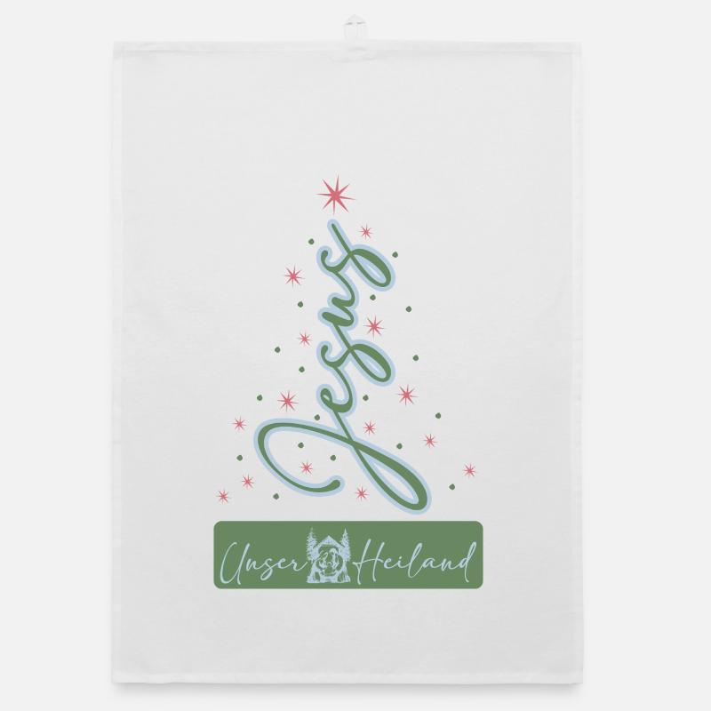 Our Saviour – Christmas Writing Organic dish towel