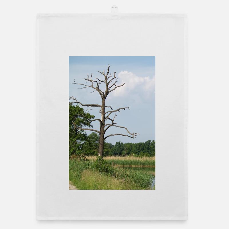 Abandoned tree by the water Organic dish towel