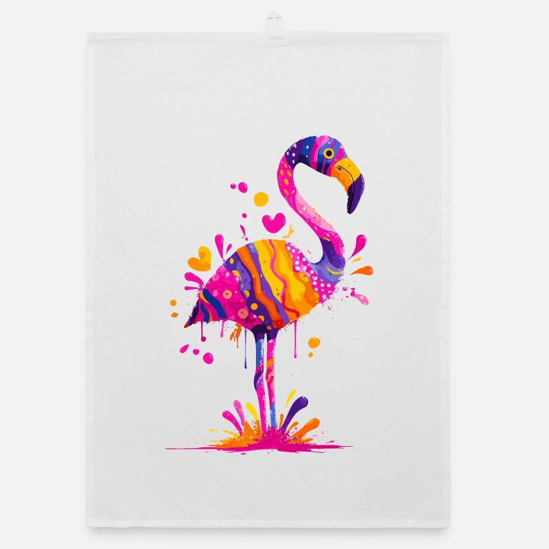 Farbexplosion Flamingo Organic Geschirrtuch