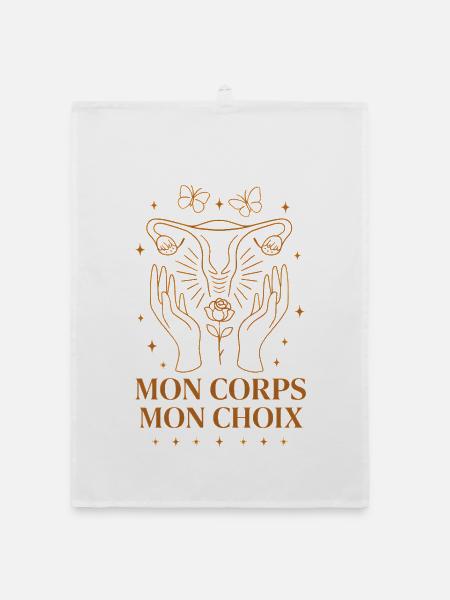 My Body My Choice Feminism Freedom - Organic dish towel - white - Front