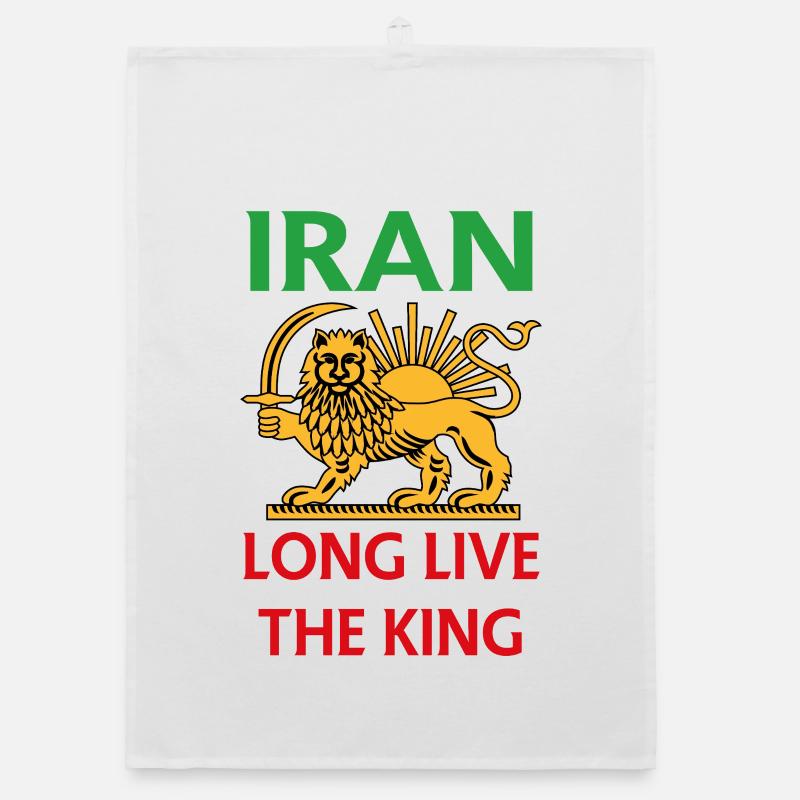 Iran Lion Emblem: Long Live the King Organic dish towel