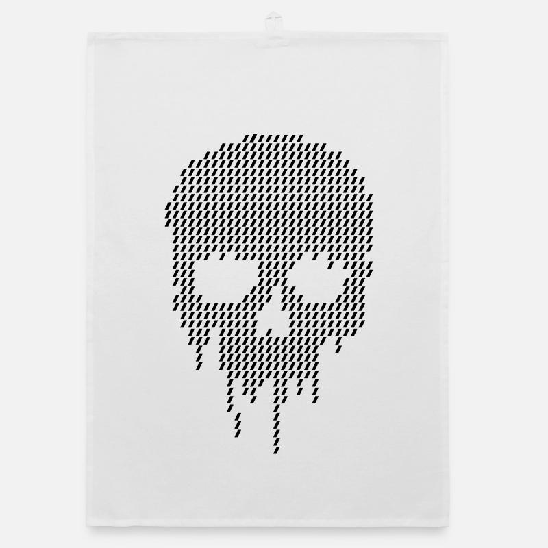 Design graphique de crânes pixelisés Torchon bio