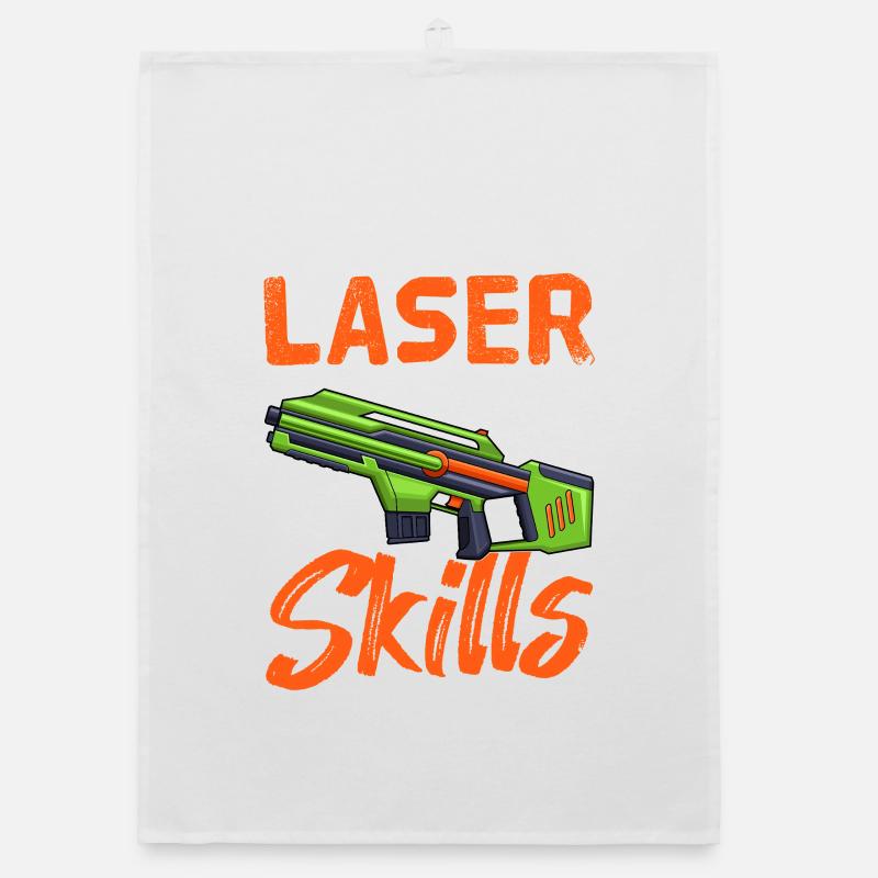 Compétences laser Art drôle de blaster de jeu Torchon bio