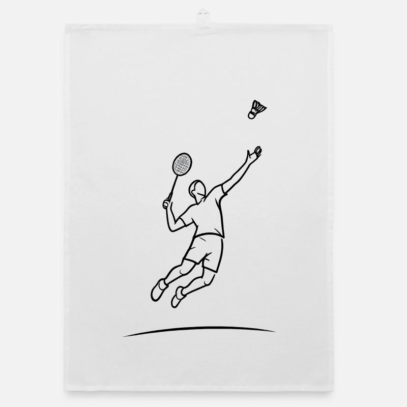 Badminton jumping hero Organic dish towel