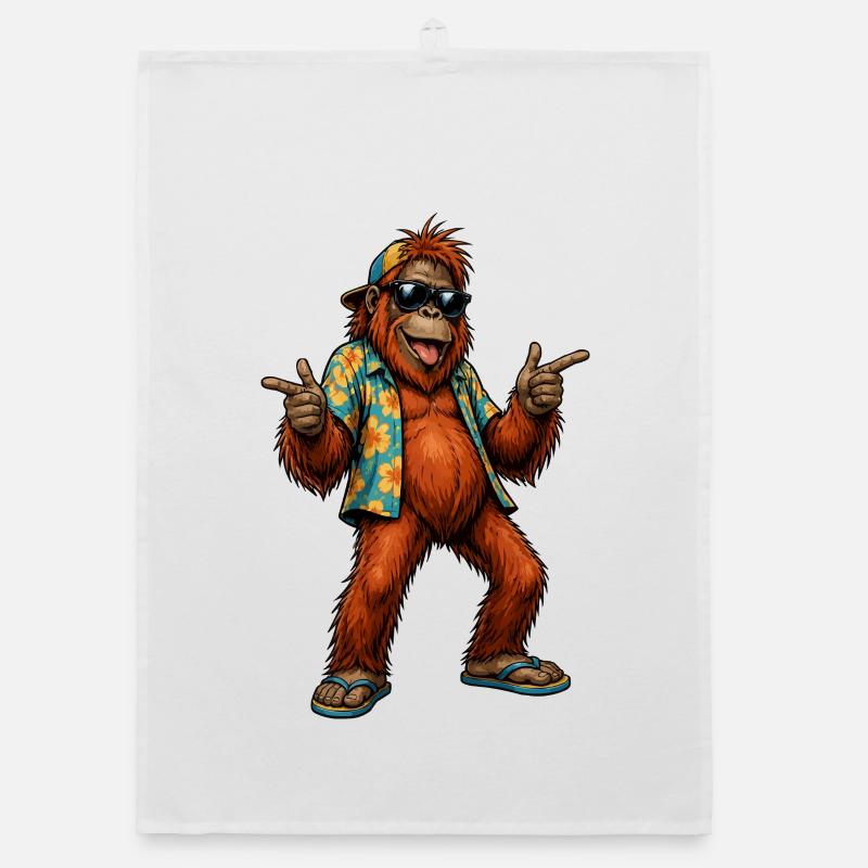 Orang Utan Affe Hawaii-Vibe Organic Geschirrtuch