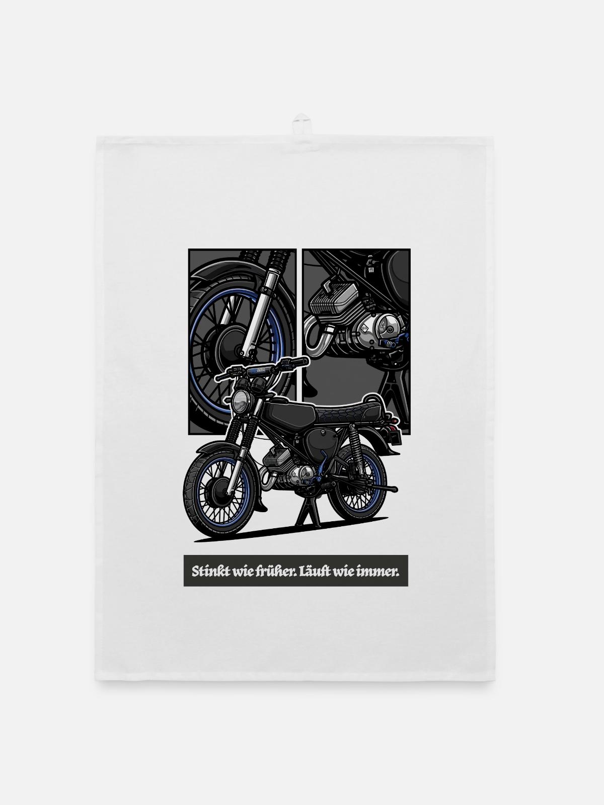 S51 (blau) // Illustration - Organic Geschirrtuch - Weiß - Vorne