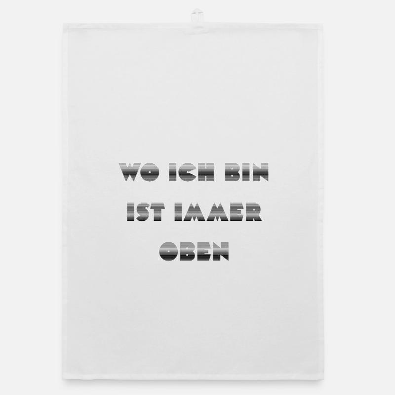 Wie ein Kompass: Ich bin immer oben - Organic Geschirrtuch - Weiß