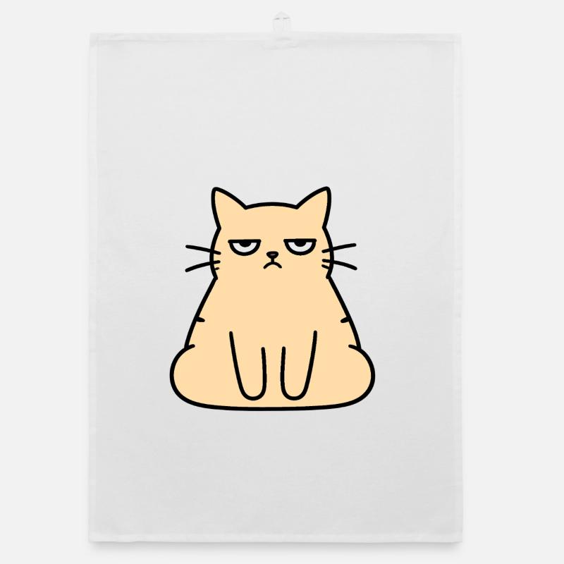 Grumpy Lounge Cat Organic dish towel