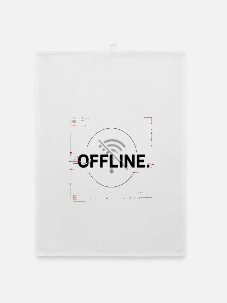 Offline Signal No Wifi Icon - Organic Geschirrtuch - Weiß