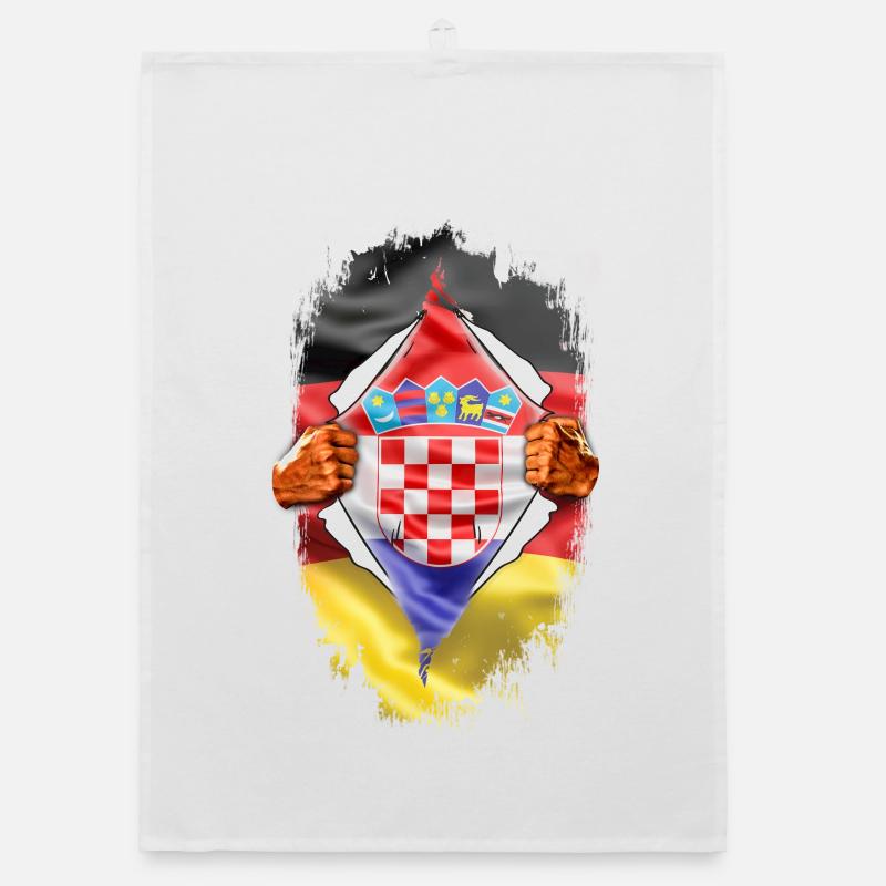 Deutsch Kroate mit Herz Organic Geschirrtuch