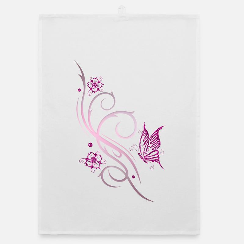 Fleurs de fleurs de cerisier papillon Torchon bio