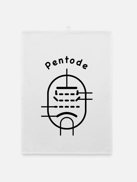 Vacuum Tube Symbol Pentode - Organic dish towel - white - Front