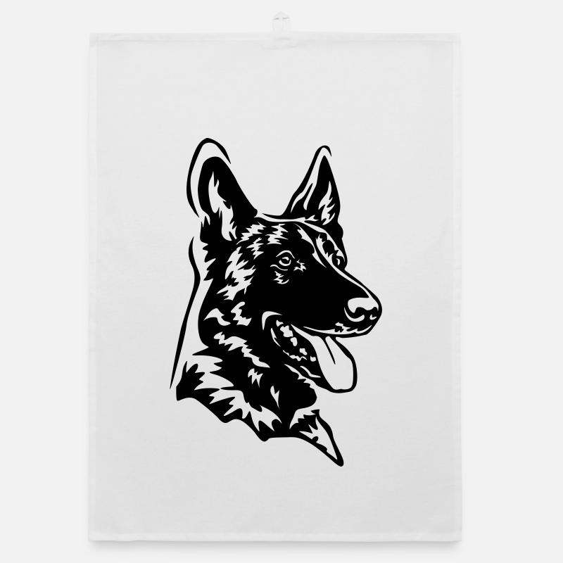 Malinois head Organic dish towel