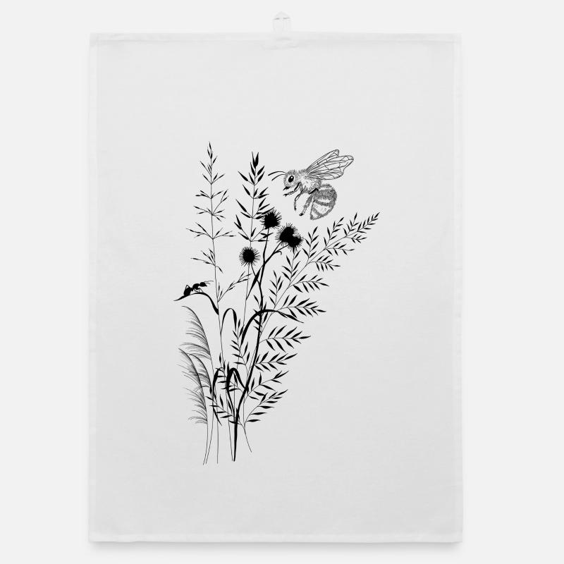Wildflower and bee ant composition Organic dish towel