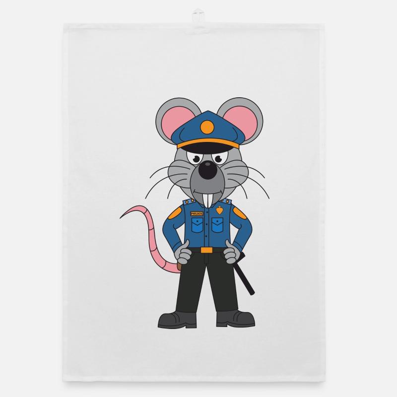 Police Mouse/Mice Policeman Organic dish towel