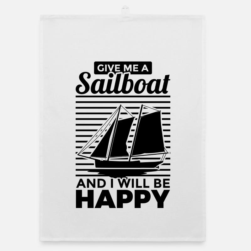 Gib mir ein Segelboot ich werd glücklich Organic Geschirrtuch