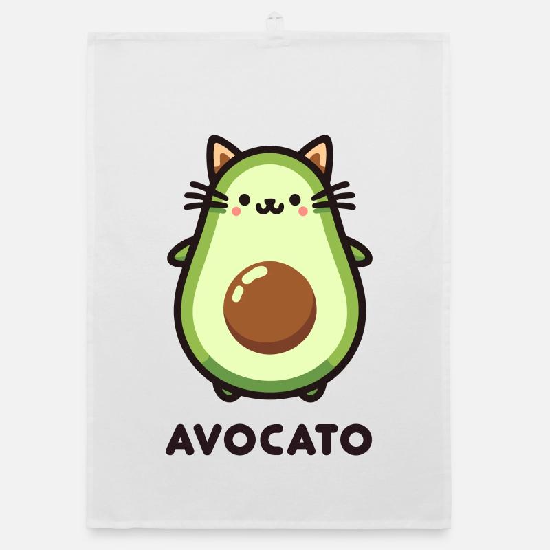 Mignon Avocato Chat Ami Jeu De Jeu Conception Torchon bio