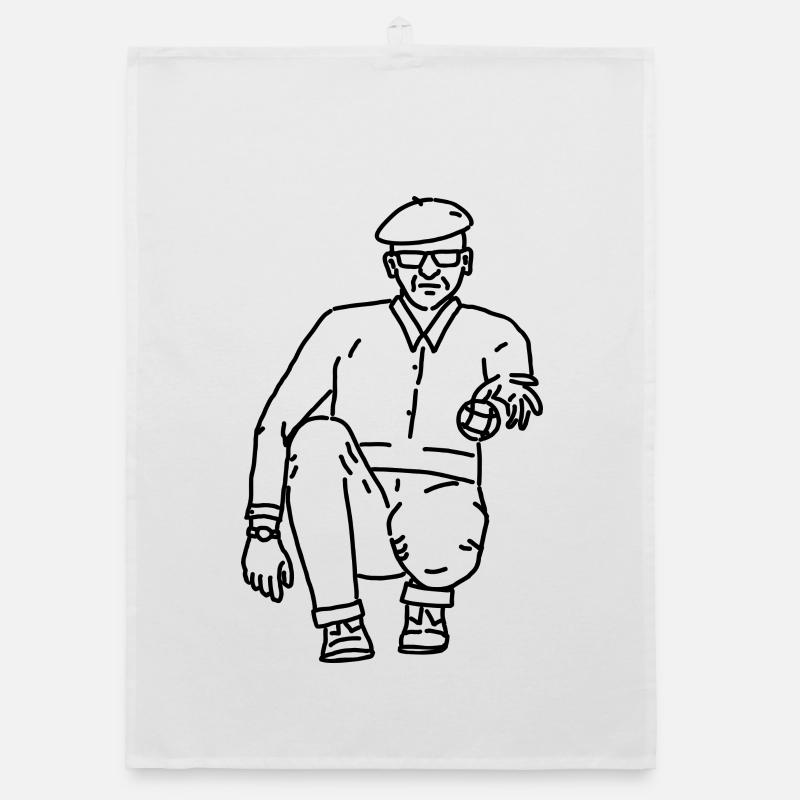 Petanque Player Left-Handed Organic dish towel