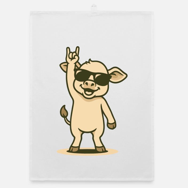 Cooles Kälbchen Rockt Organic Geschirrtuch