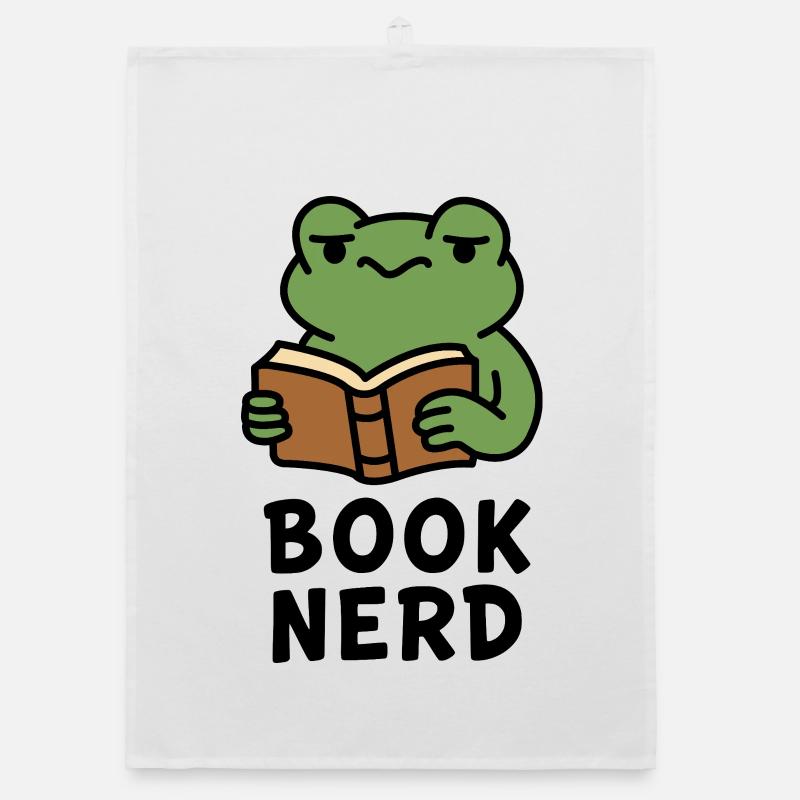 Wise Frog Lesebuch Drucken - Organic Geschirrtuch - Weiß