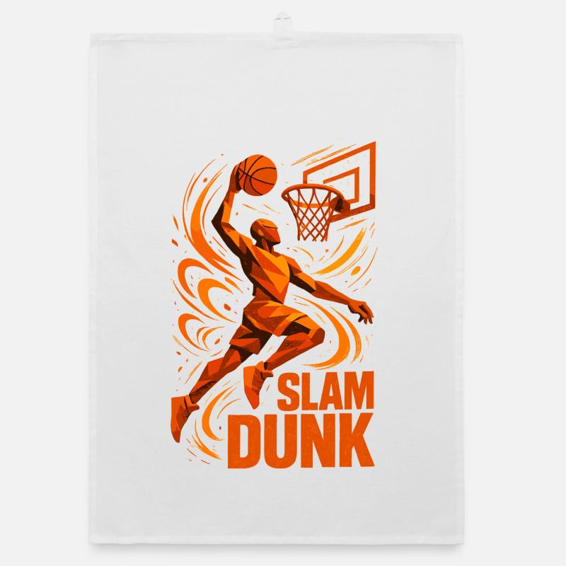 Basketball Slam Dunk Wurf Spieler Dunking Geschenk Organic Geschirrtuch