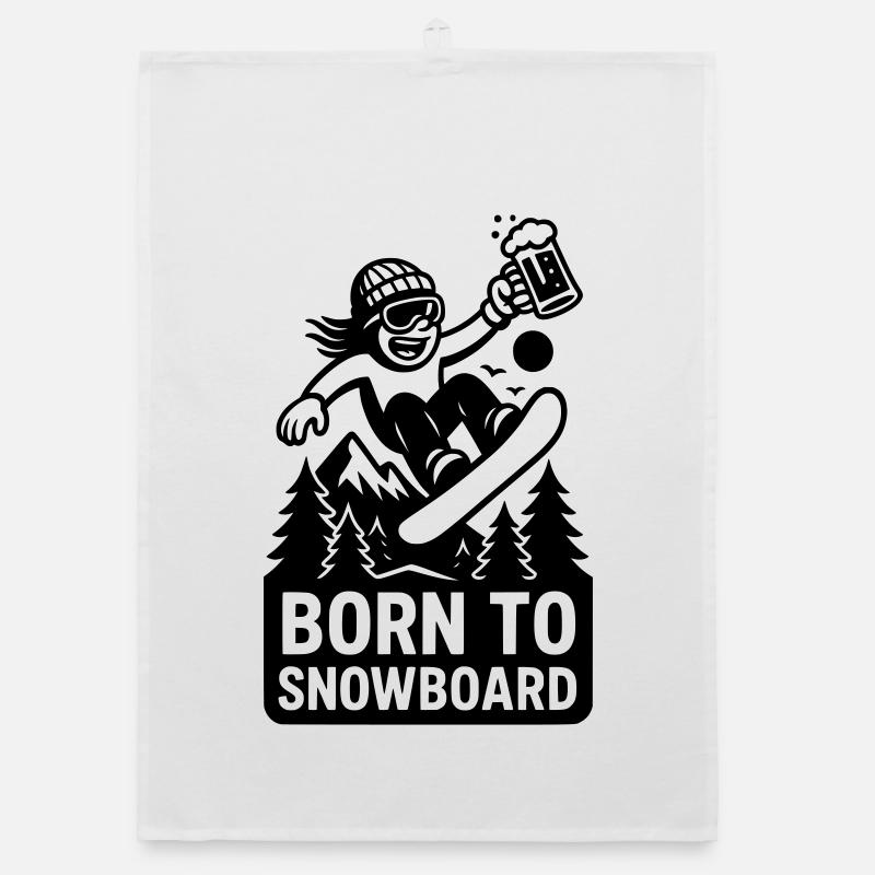 Né pour le snowboard Torchon bio