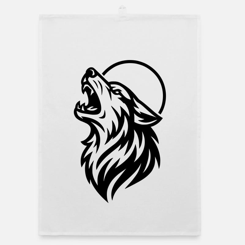 Heulender Wolf Organic Geschirrtuch