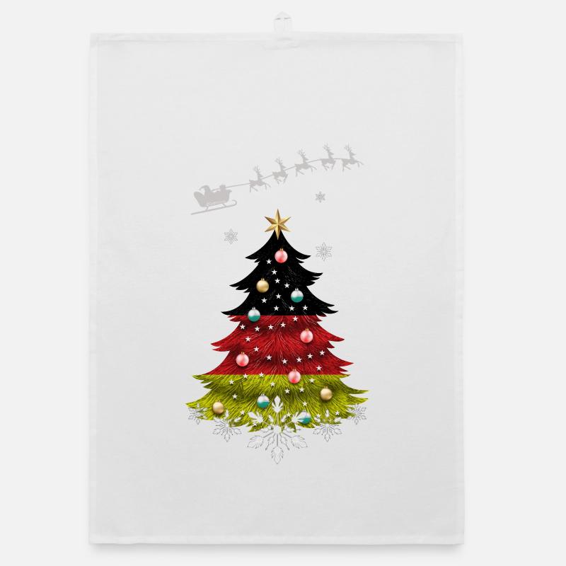 Tannenbaum mit Deutschlandflagge Organic Geschirrtuch
