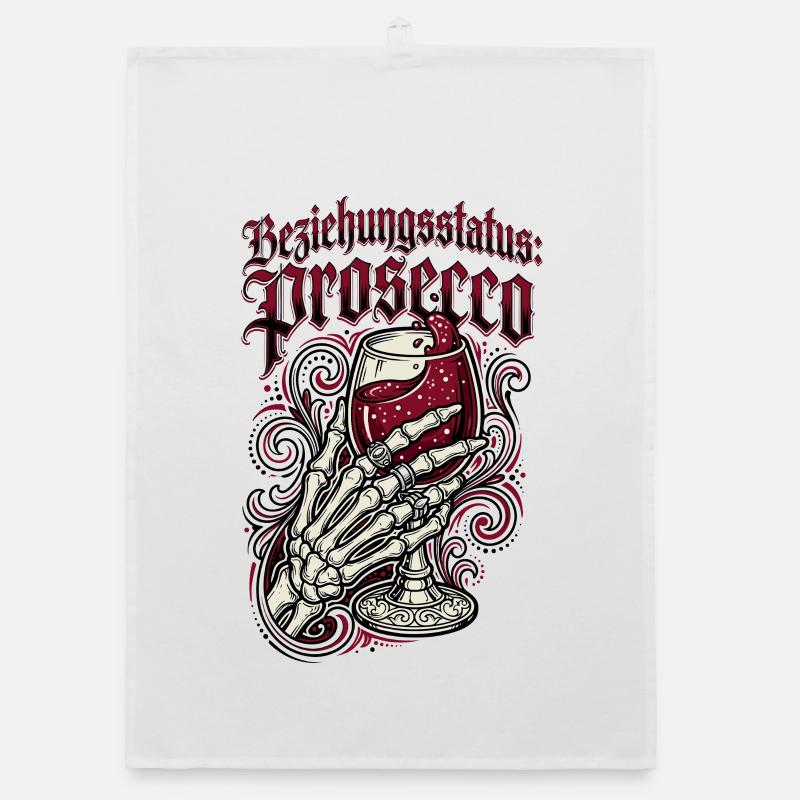 Beziehungsstatus Prosecco Funny German Wine Gift Organic Geschirrtuch