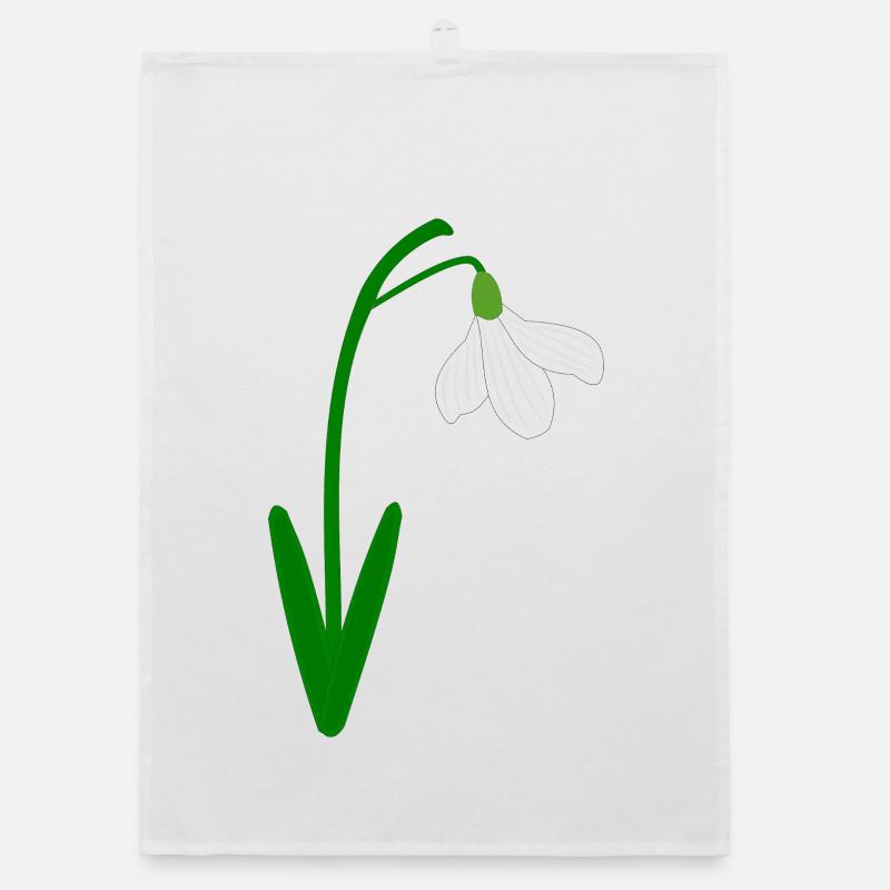 Schneeglöckchen, Geburtsmonat Januar Blumengeburtstag Organic Geschirrtuch