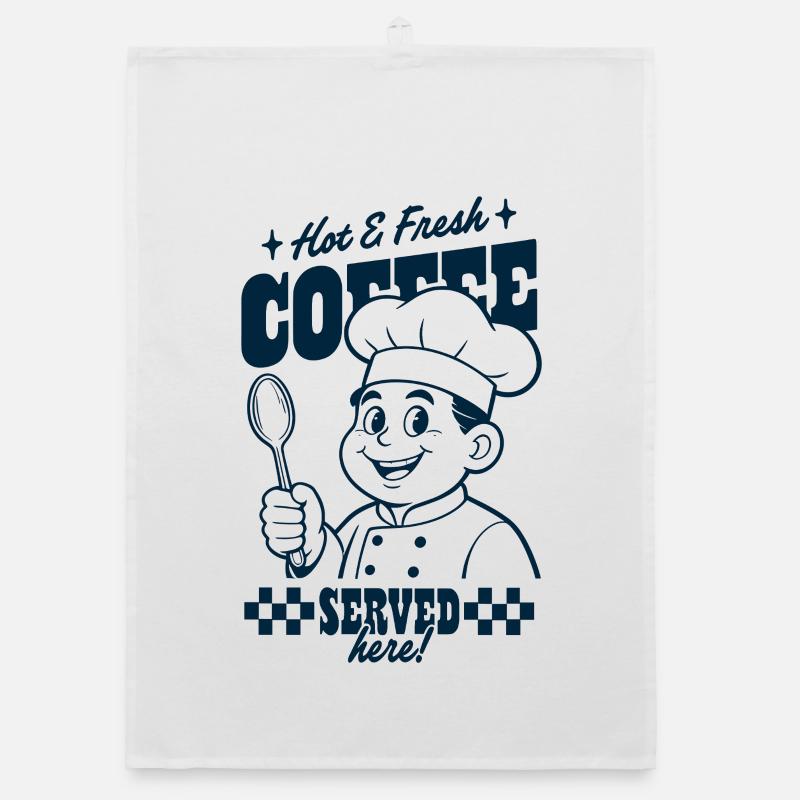 Coffee chef serves here Organic dish towel