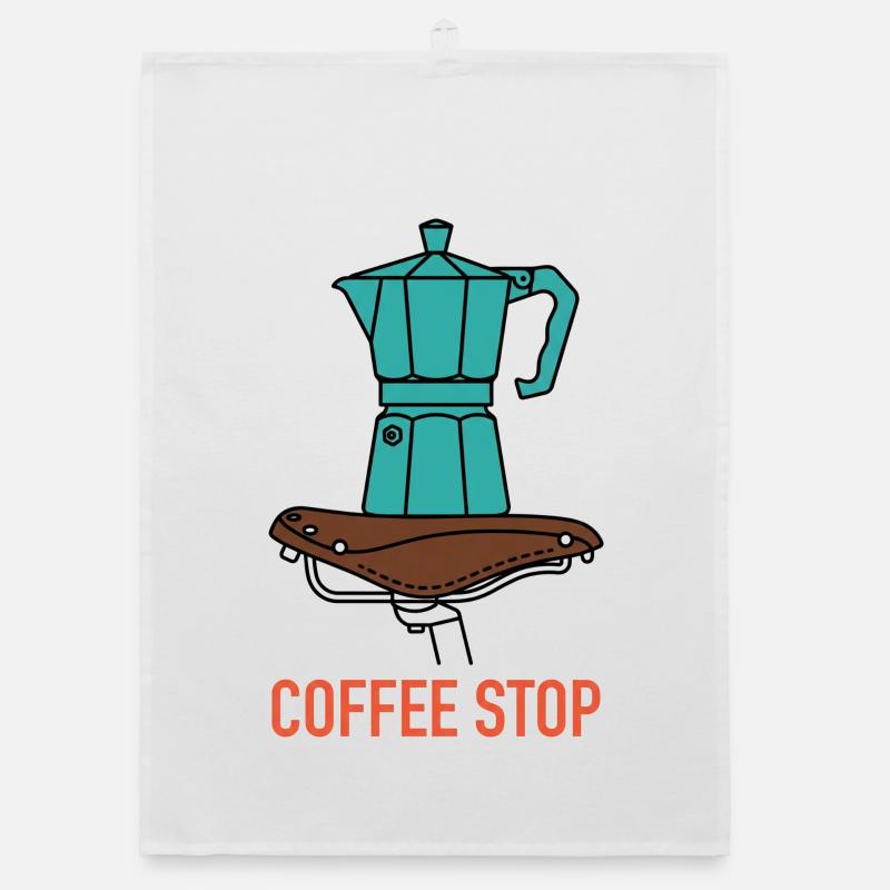 Aqua Moka Pot Coffee Stop Organic dish towel
