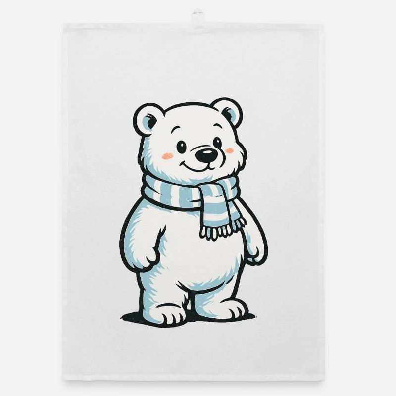 Ours polaire avec écharpe Torchon bio