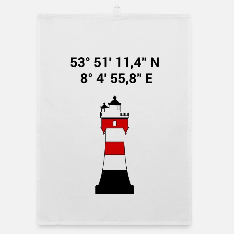 Red Sand Lighthouse - Sailing - Skipper - Maritime Organic dish towel