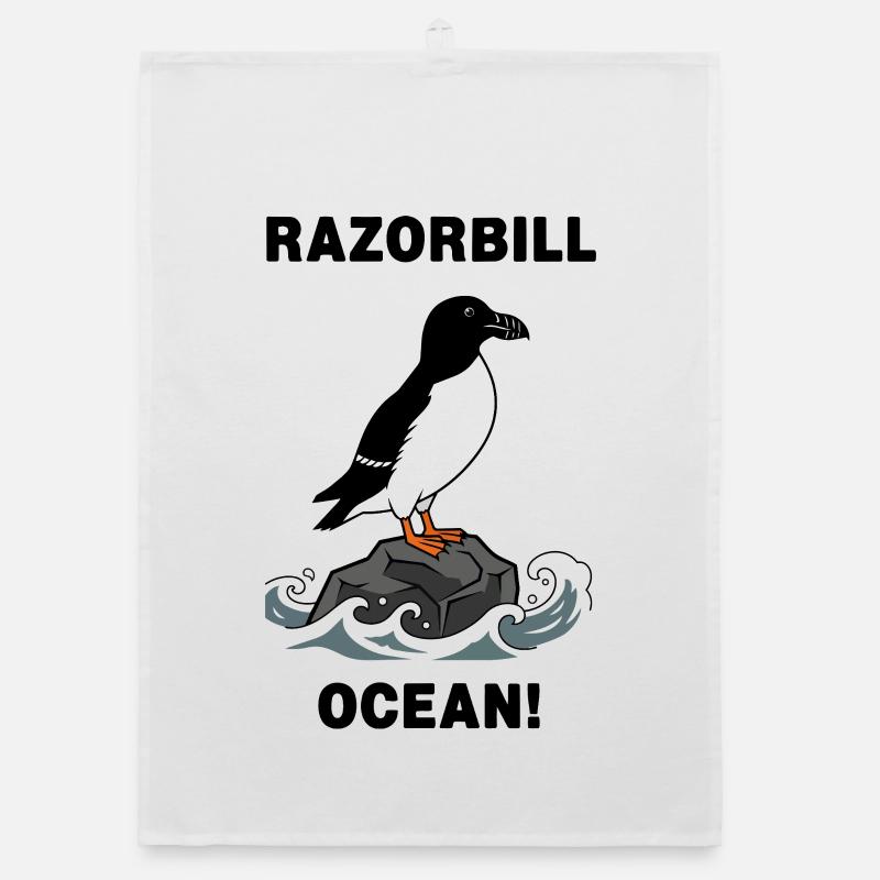 Petit Pingouin Ocean Razorbill Nord Noir Torchon bio