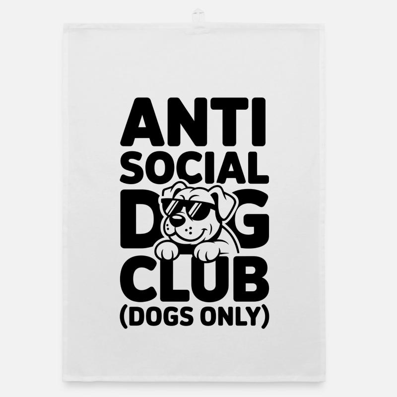 Club antisocial des chiens - Torchon bio - blanc