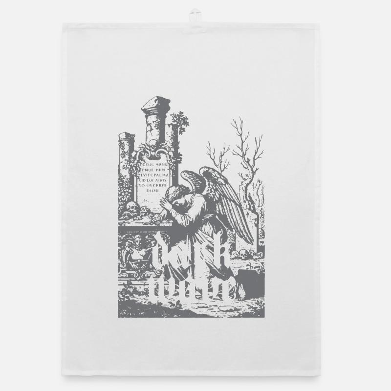 Dark Wave Graveyard Raven Organic dish towel