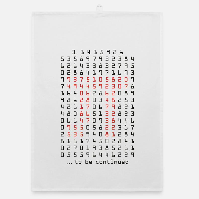 pi - 3,14159265 - nerd - mathematik - Organic Geschirrtuch - Weiß