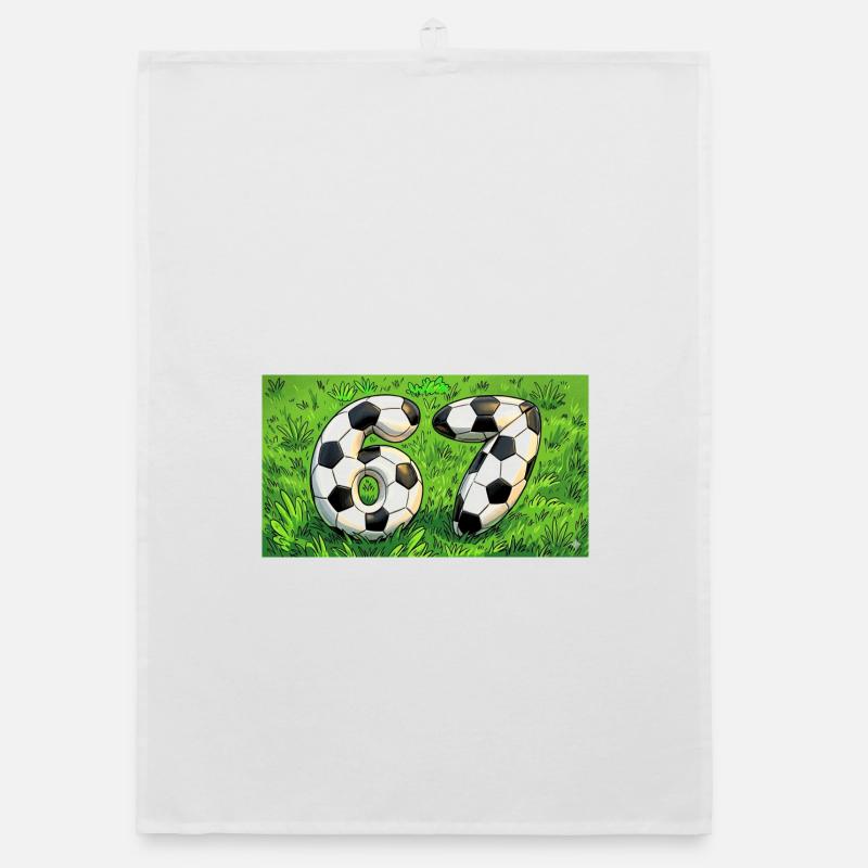 Conception du football Six Seven - Torchon bio - blanc