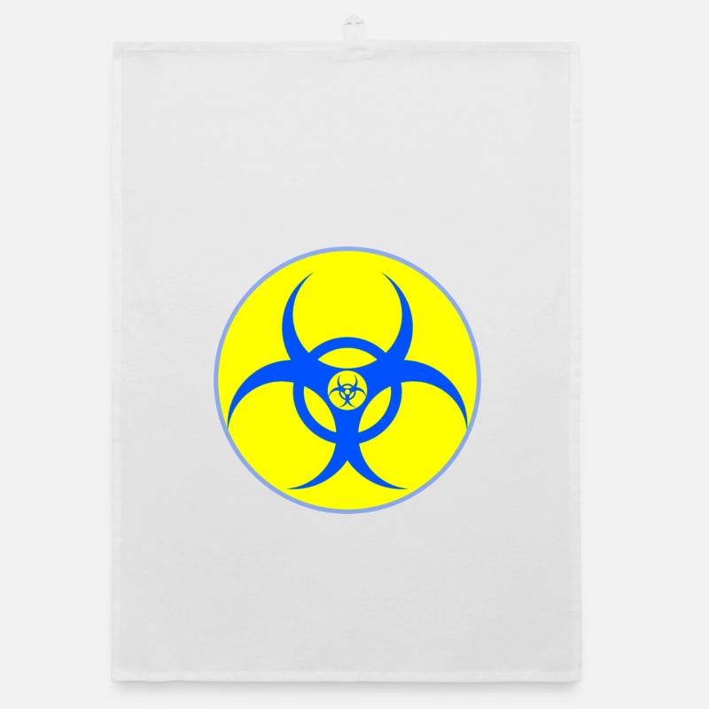 Elektrisch Blauer Biohazard-Wappen Organic Geschirrtuch