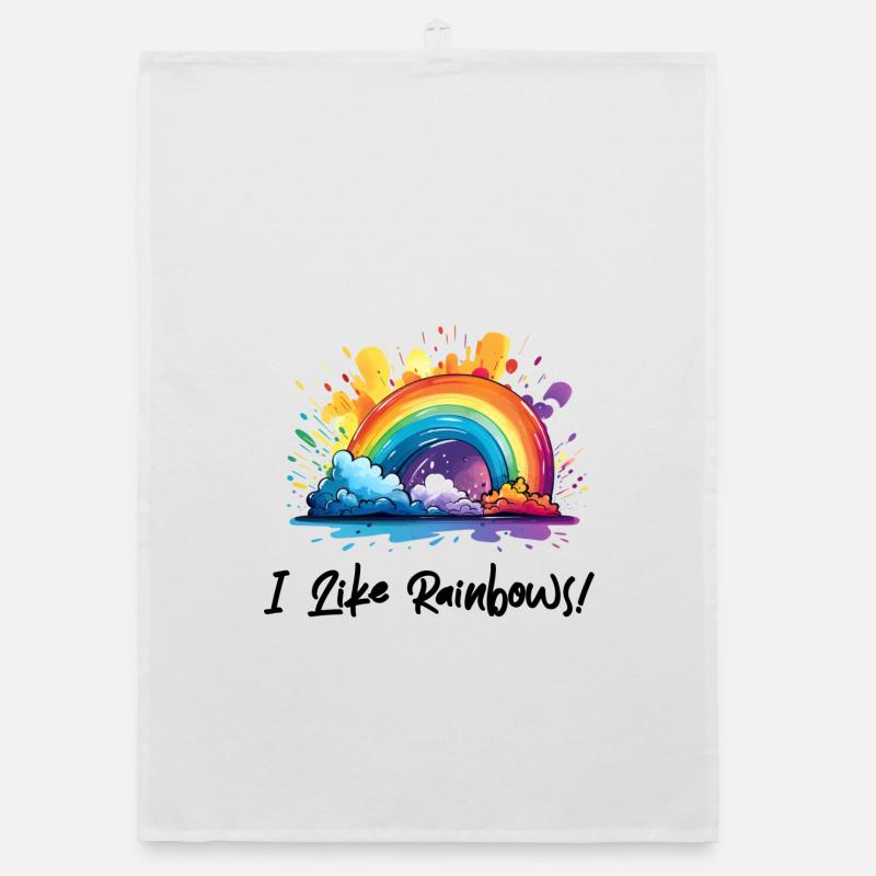 I love rainbows Organic dish towel