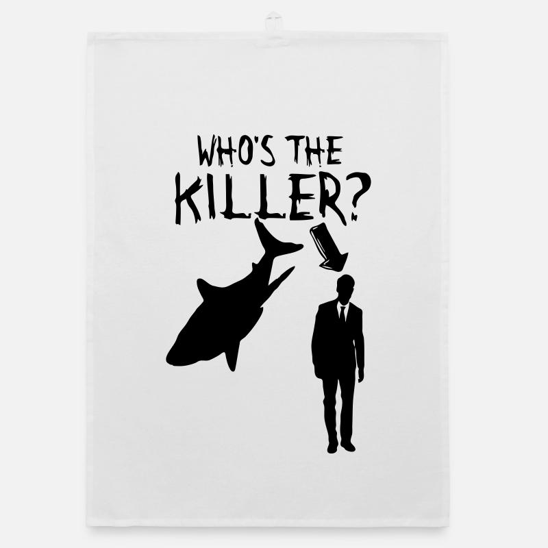 Human vs Shark (Mensch vs Hai) Organic dish towel