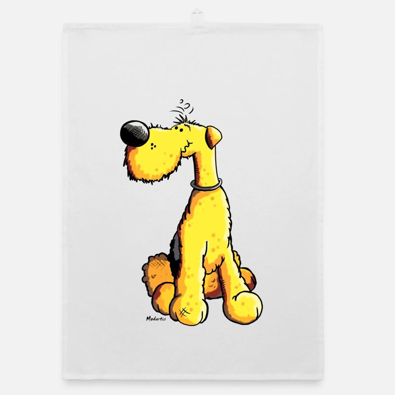 Aron Airedale Terrier Organic dish towel