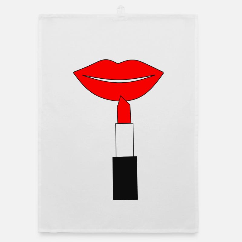 Lipstick Lips Red Organic dish towel