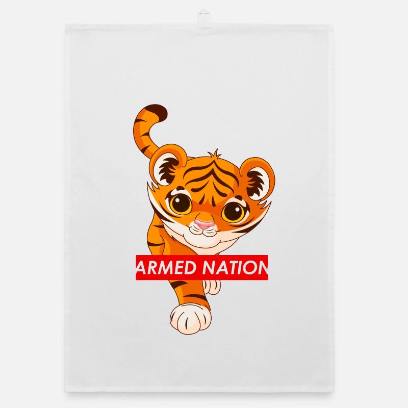 baby tiger red logo - 2021 - Organic Geschirrtuch - Weiß