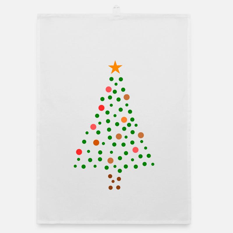 Weihnachtsbaum - Gepunktet Organic Geschirrtuch