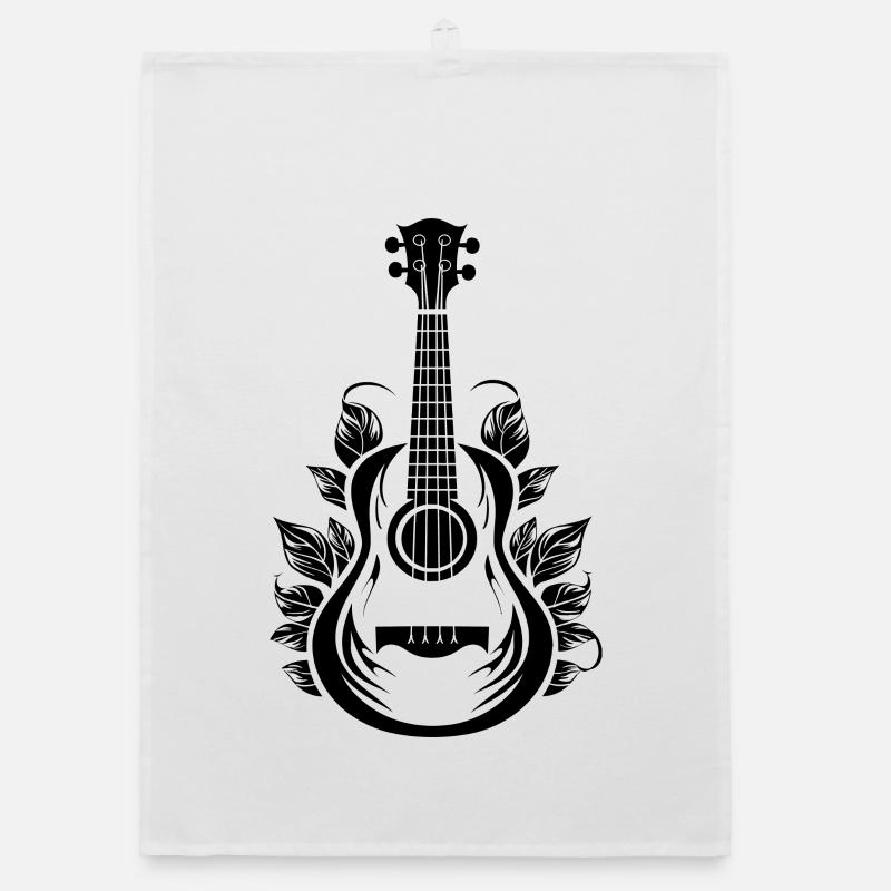Funny Ukulele Organic dish towel