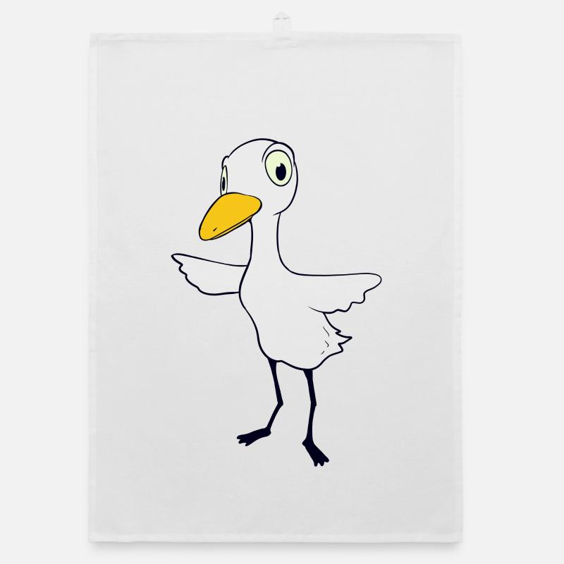 Skeptischer Vogel Organic Geschirrtuch